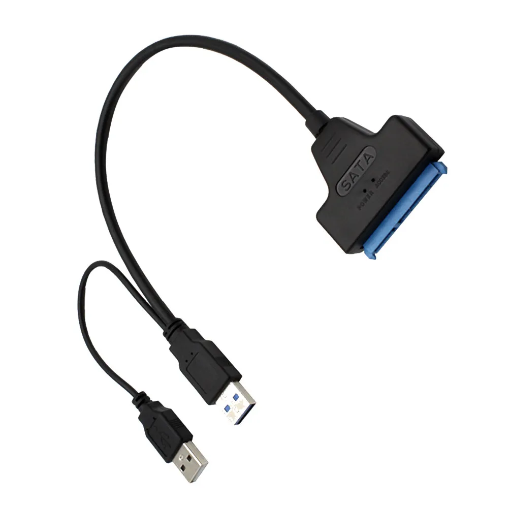 Dual USB 3.0 to Adapter Cord for 2.5 Inch Hdd SSD Easy Plug and Play No Driver Required 5Gbps Transfer Black