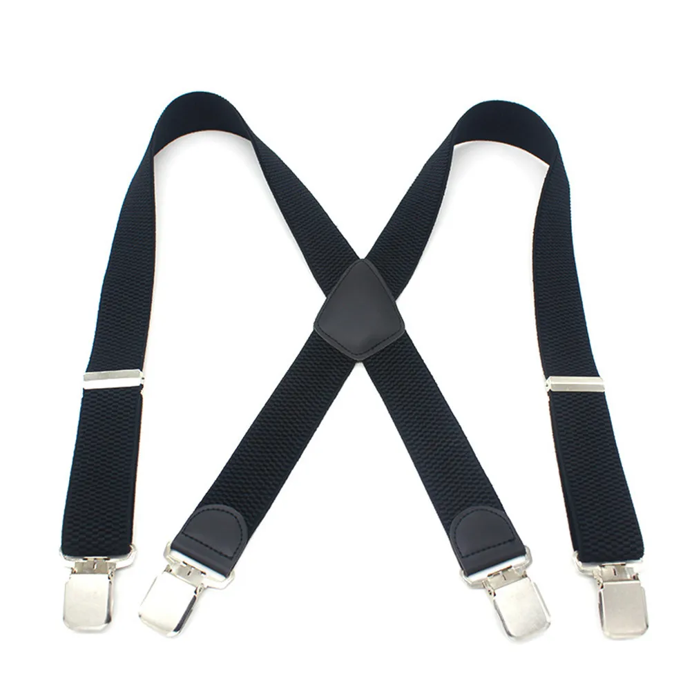 

Мужские эластичные регулируемые подтяжки на клипсах, однотонные, с толстой текстурой, противоскользящие, с застежкой сзади, для джинсов