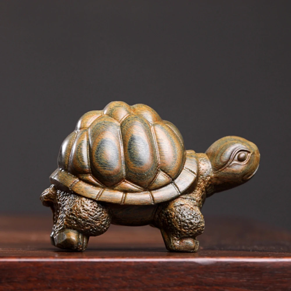 JW181- 8 CM Longevity Turtle Green Sandalwood Sculpture Mascot Animal Figurine Decoration Craft Gift Miniatur Ornaments