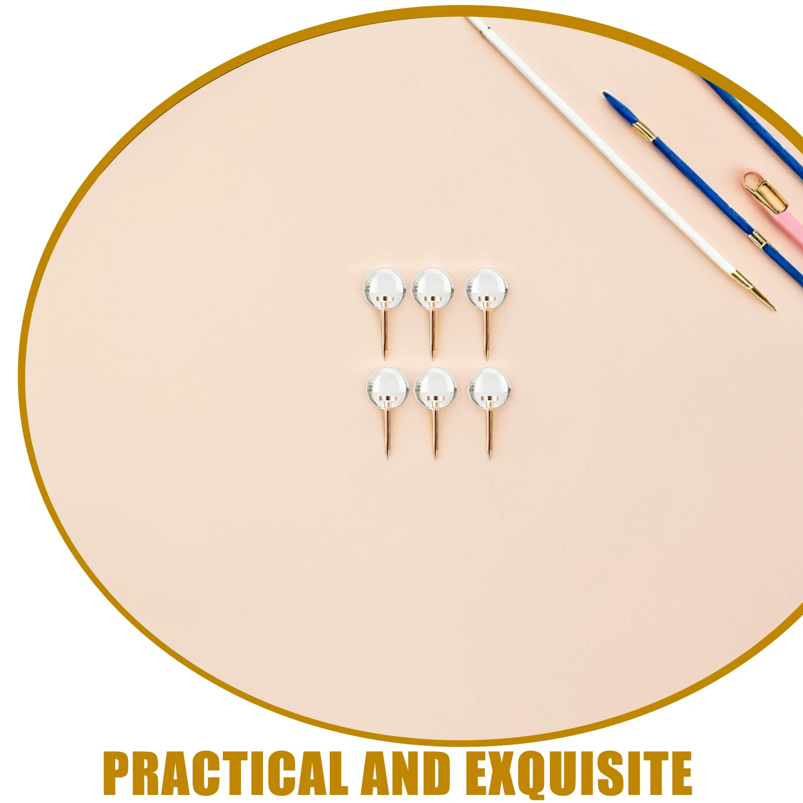 50Pcs Transparent Push Pins Delicate Ball Shaped Thumbtacks Compact for Cork Board Map Accessories Daily Use Push Pin