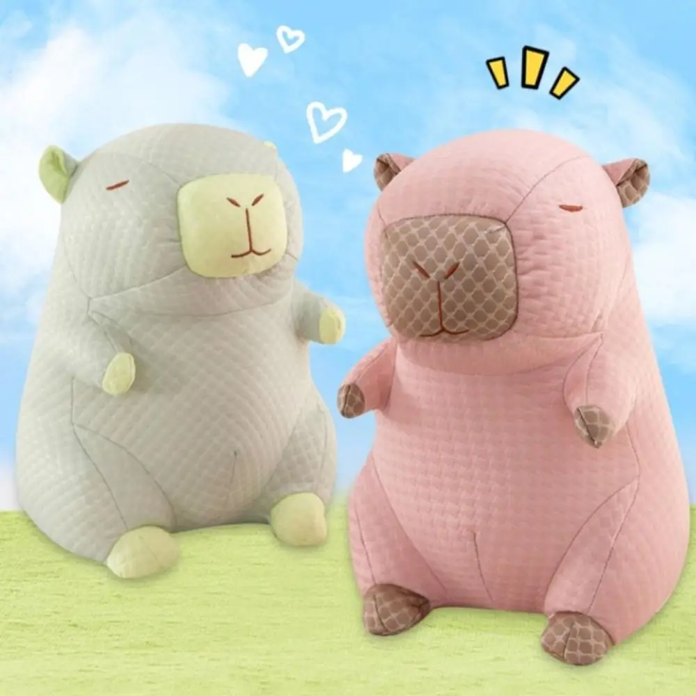 시원한 표면 카피바라 봉제 인형 아이스 실크 여름 카피바라 봉제 베개 사랑스럽고 상쾌한 쿨 빈스 카피바라 인형