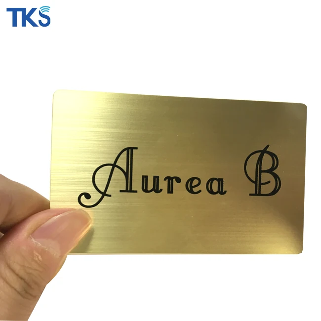 

Luxury Custom Engraved Brushed Gold Metal Business Cards
