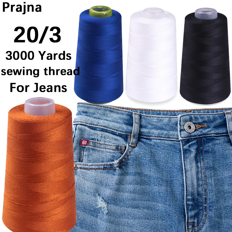 1 Spool High-Strength Sewing Threads 3000Yards 20S/3 Polyester Sewing Thread For Jeans Threads For Sewing Machines Accessories