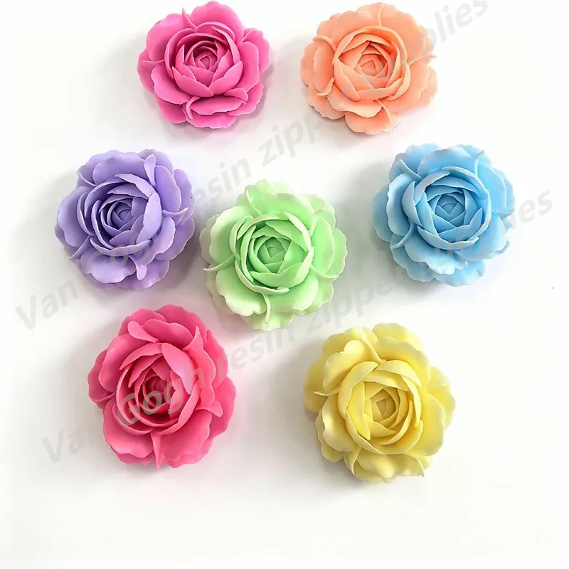 5 Stück Mix Neue Niedliche Harz-Blumen-Serie Flache Rückseite Scrapbooking DIY Schmuck Bastelzubehör Dekoration – Detail 2