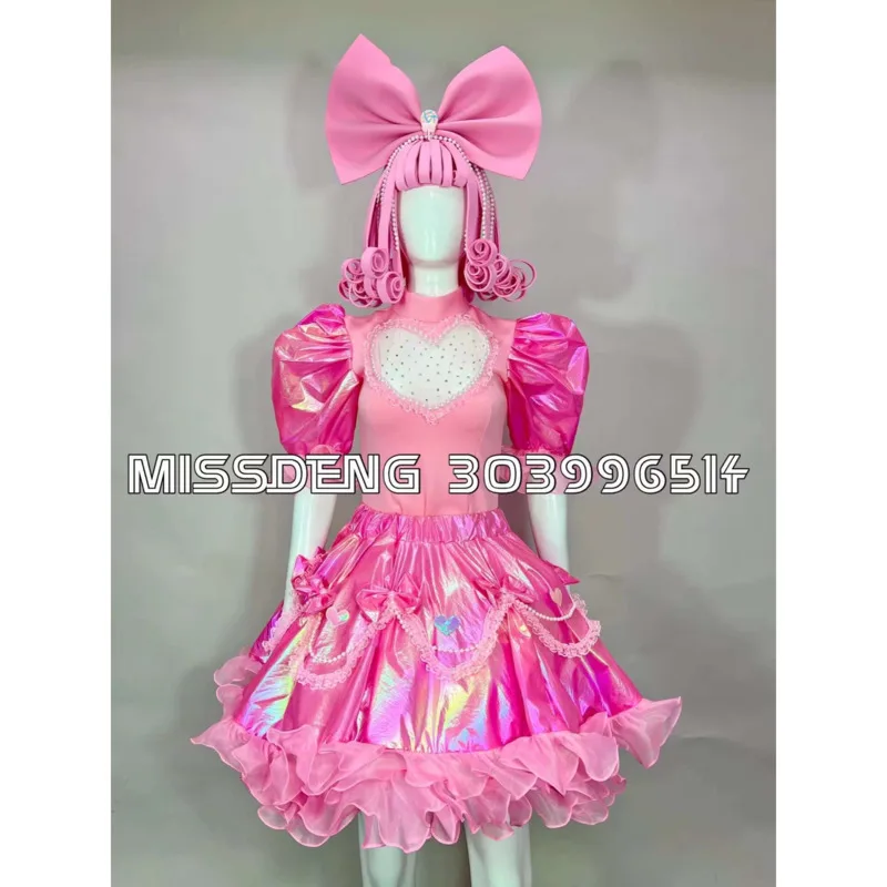 

Bar DS Performance Costume For Women New Nightclub Gogo Valentine's Day Pink Puff Dress Parade Costume Amusement Park Dress