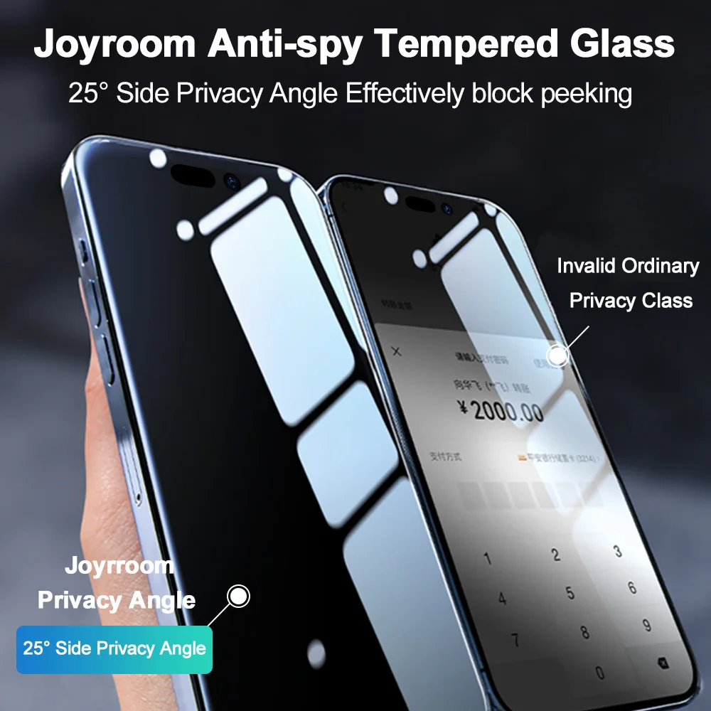 Joyroom Private Screen Protector For iPhone 14 13 12 Pro Max  Anti-Spy Tempered Glass For iPhone 13 Pro 12  11 Glass Joyroom