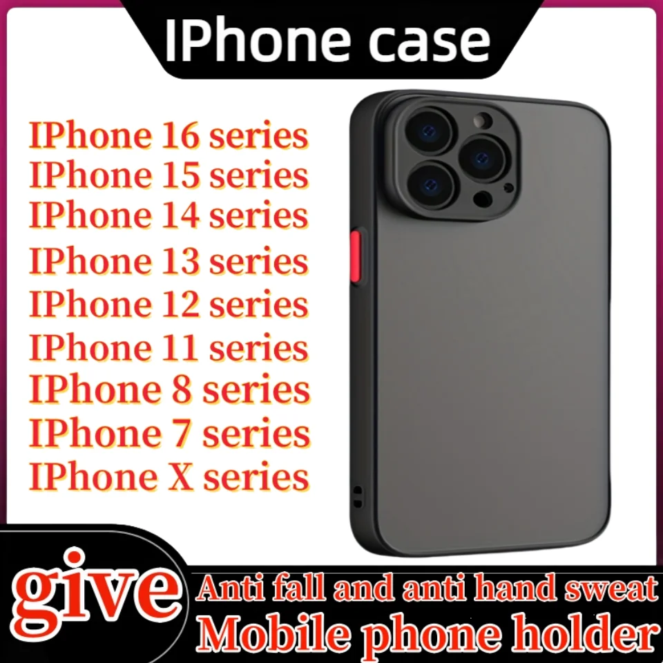 iPhone 16/15/14/13/12/11/XS/XR/X/7/8/pro max PlusRugged Case - Shockproof, Matte Finish with Soft Silicone Bumper & Clear Hard