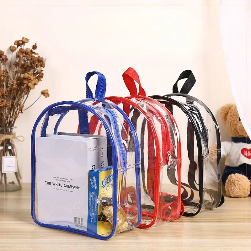 Transparent PVC Backpack Toy Snacks Jelly Storage Zipper Gift Bag Children\'s Backpack for June 1st