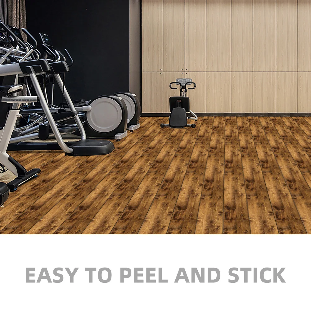

5pcs PVC Wood Grain Floor Stickers Waterproof Oil Proof Peel Stick Adhesive Vinyl Planks Decorative Tiles for Kitchen Bedroom
