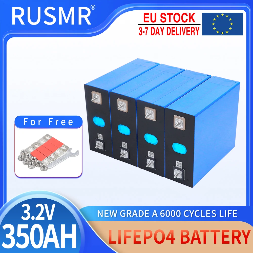 

3,2 В 350 Ач Lifepo4 Перезаряжаемая батарея Литий-железо-фосфатная дорожная солнечная батарея для кемперов на колесах 12 В 24 В Батареи сорта без налога