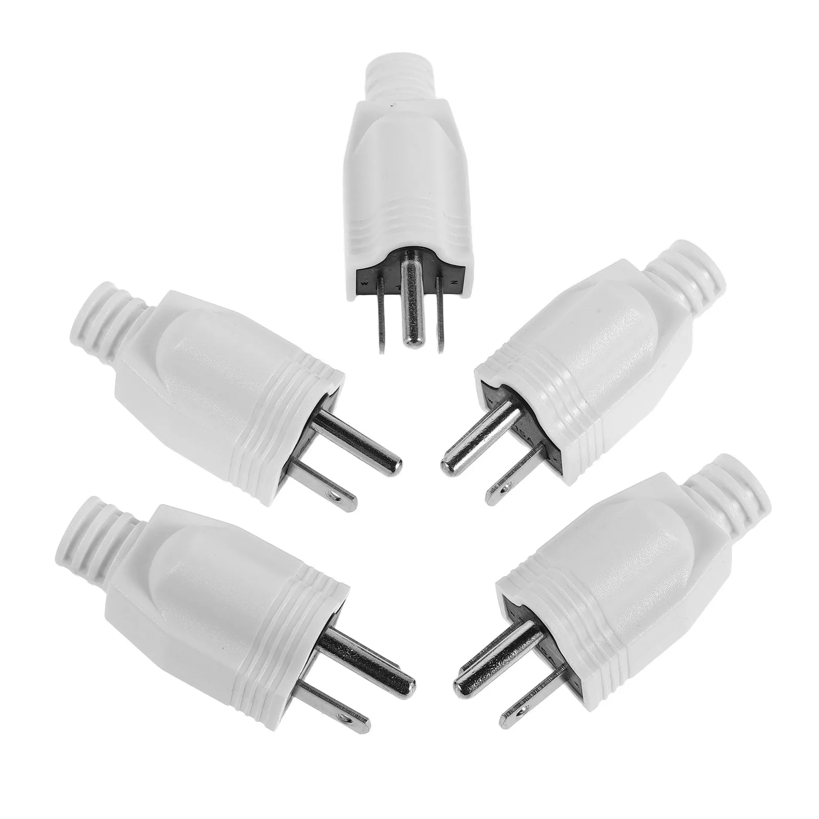 5Pcs 3 Prong Grounding American Plug Adapter Detachable Power Conversion Plug Replacement Part for Usa Outlets Home Office
