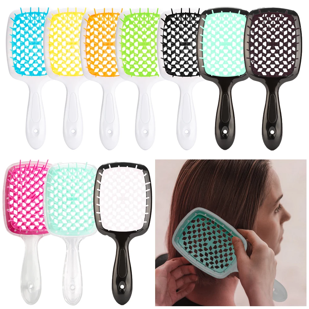 

1pcs Hair Combs Scalp Massage Brush Wide Teeth Air Cushion Hairdresser Combs Growth Edge Brush Hollowing Out Hair Styling Tools