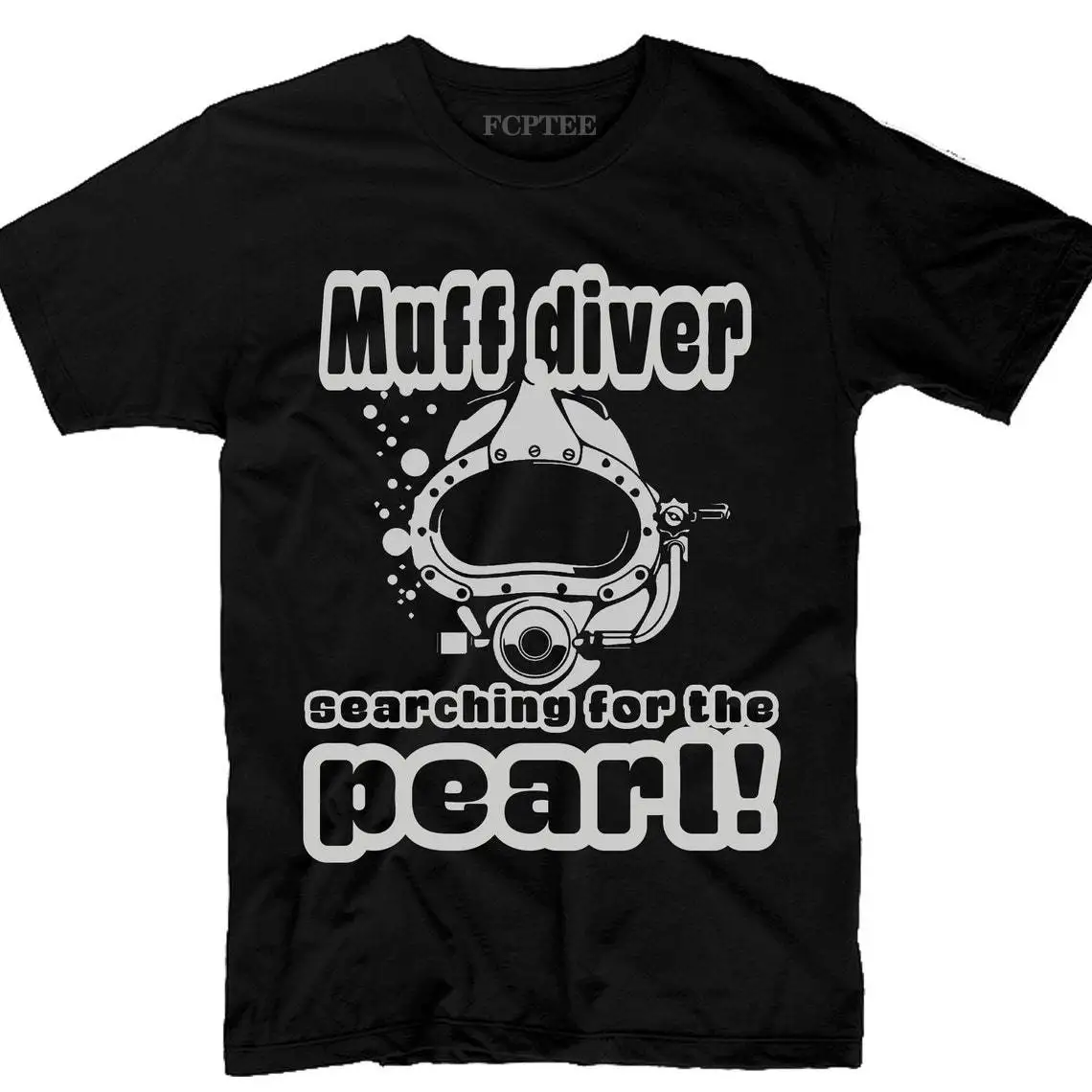 Muff Diver Searching Pearl T Shirts Men Silence Golden Tape Silver Letters Tee Shirts Clothing Novelty Man Top Soft Printed New