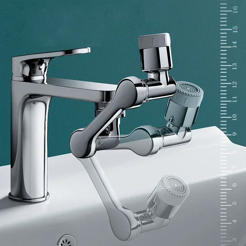 Multifunctional Rotatable Extension Faucet Aerator 1080 Degree Swivel Robotic Arm Water Filter Sink Water Tap Bubbler Sink Fit