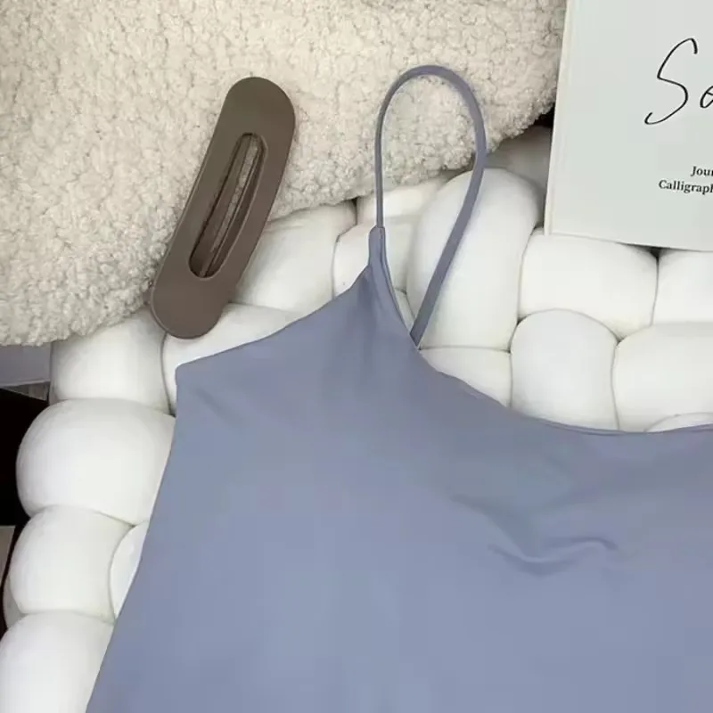 Femmes sans couture glace soie rembourré Camisole soutien-gorge haut court débardeur pour l'été Yoga entraînement course Fitness salon vêtements de nuit