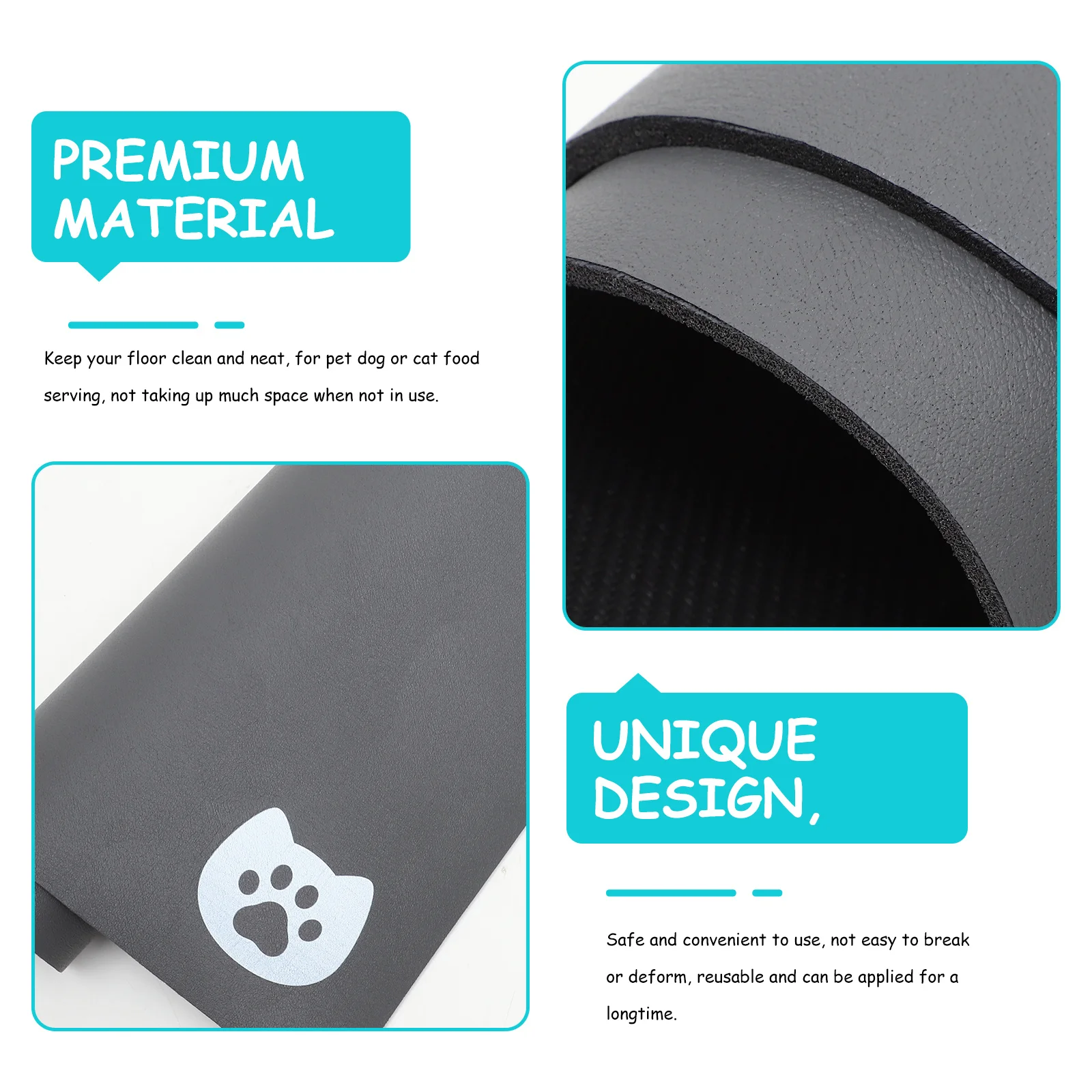 

Reusable Pet Food Mat Thick Non Slip Absorbent Quick Drying Dog Cat Feeding Accessory Home Supplies Pet Feeding Mat