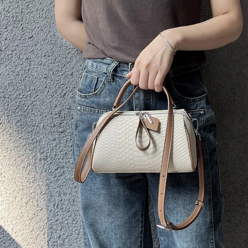 

SEMALAYA The new first layer of cowhide women's bag fashion fishscale leather crossbody bag portable all casual shoulder bag