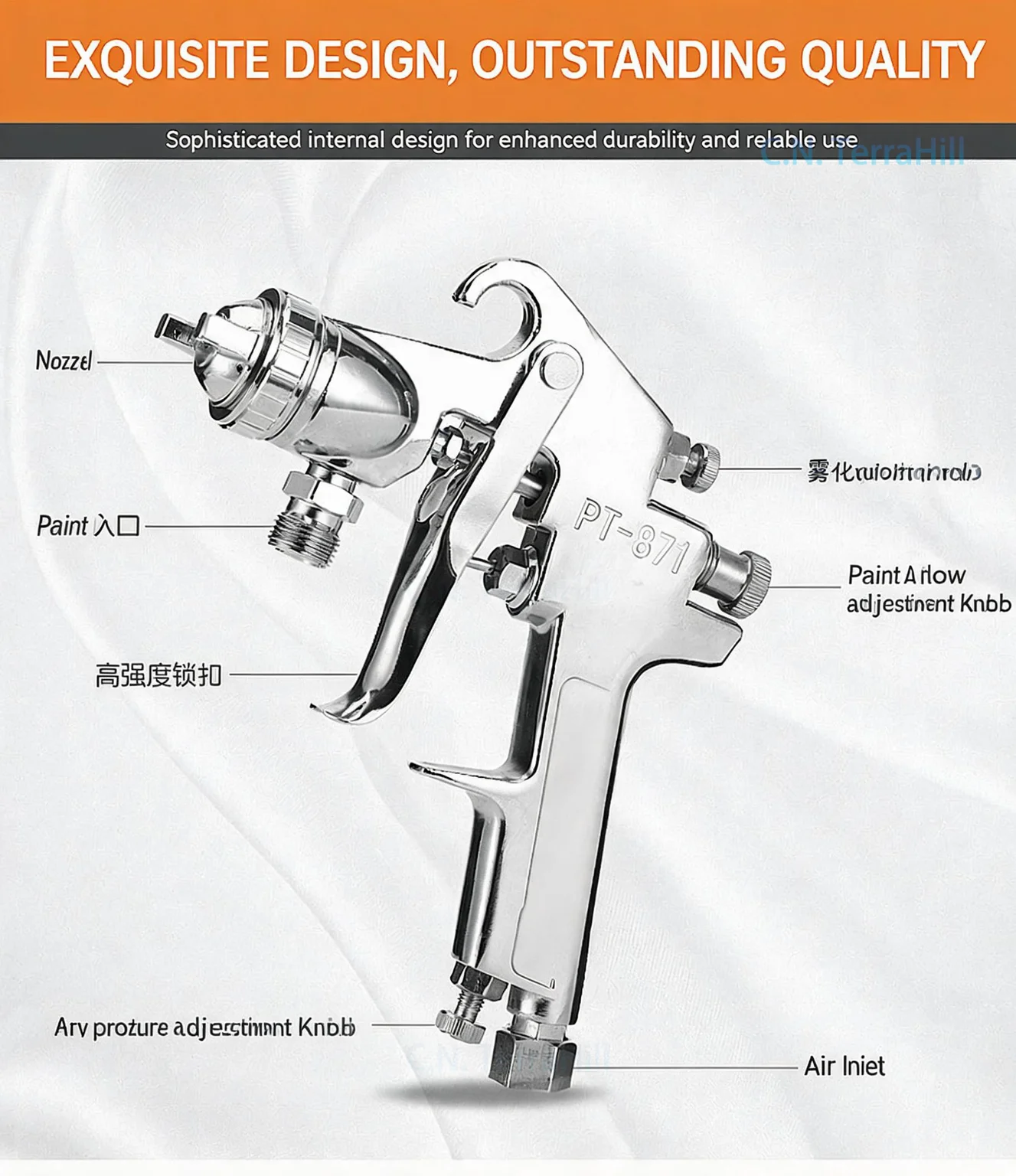 10L Water-Based Multicolor Paint Spray Gun Texture Sprayer Pressure Pot Marble Effect Wall Coating Tool High Atomization