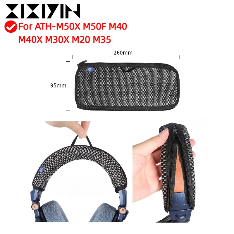 

XIXIYIN Zipper head beam grid protective cover/hook head beam cover For ATH-M50X M50F M40 M40X M30X M20 M35 Headphones