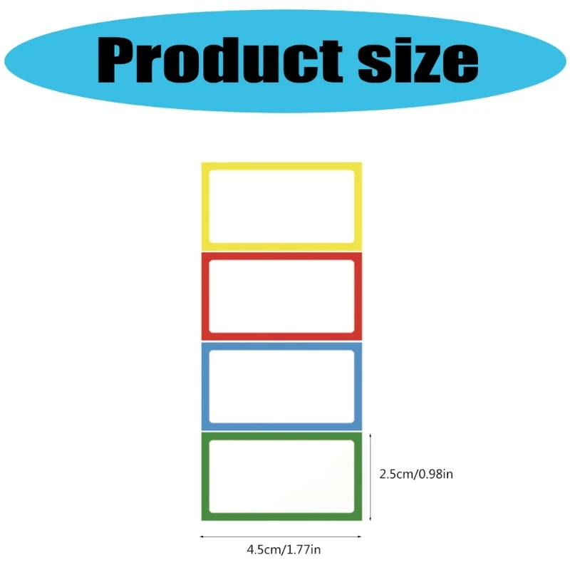 250Pcs Adhesive Label Sticker Colorful Border Name Sticker Date Label Clothing Label for School Office Conference