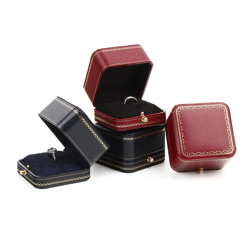 High-quality Ring Box for Proposal Engagement Wedding Pendant Necklace Gift Storage Box Round Corner Suede Paper Jewelry Box