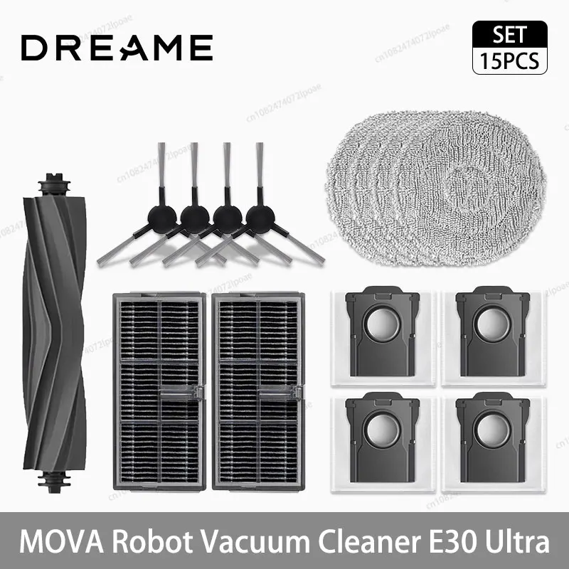 Voor MOVA E30 Ultra Robotstofzuiger Vervanging Accessoires Hoofdzijborstel Mop Doek HEPA Filter Stofzak Reserveonderdelen 