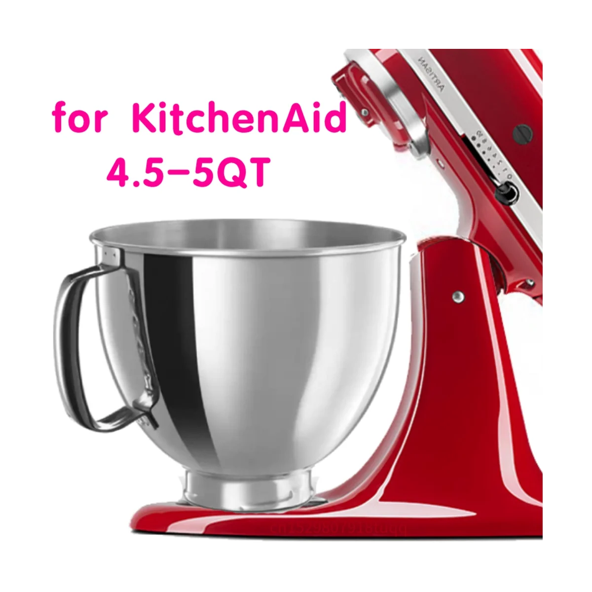 For KitchenAid Classic&Artisan Series 4.5QT/5QT Mixer 304 Bowl Stainless Steel Mixer Bowl Dishwasher Safe