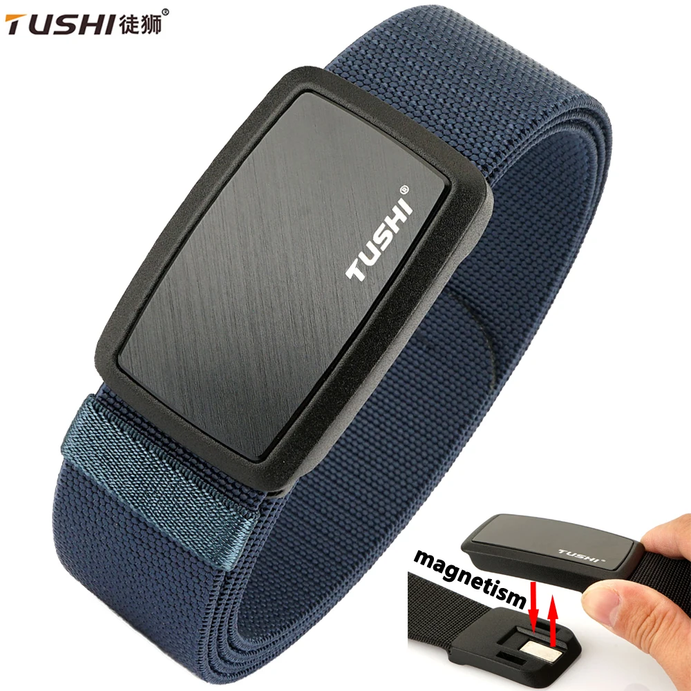 

TUSHI Men Magnetic Buckle Belt Outdoor Hunting Hiking Daily Work Sports Tactical Waist Military Belt Hunting Clothing Accessory