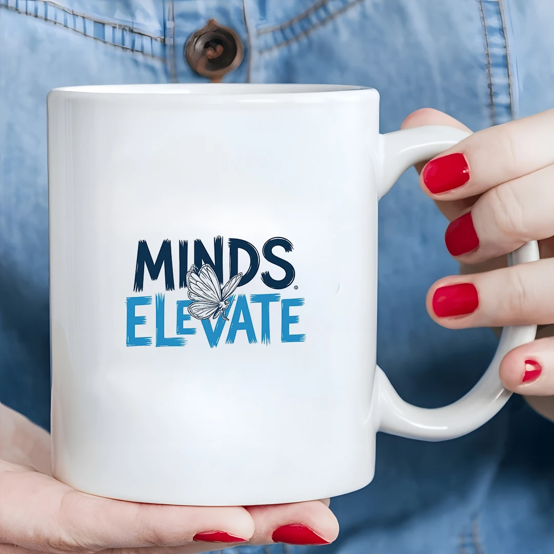 

11oz Cup + MINDS ELEVATE Butterfly Pattern Hot & Cold Beverage Cup Christmas Gift Family & Office Cup