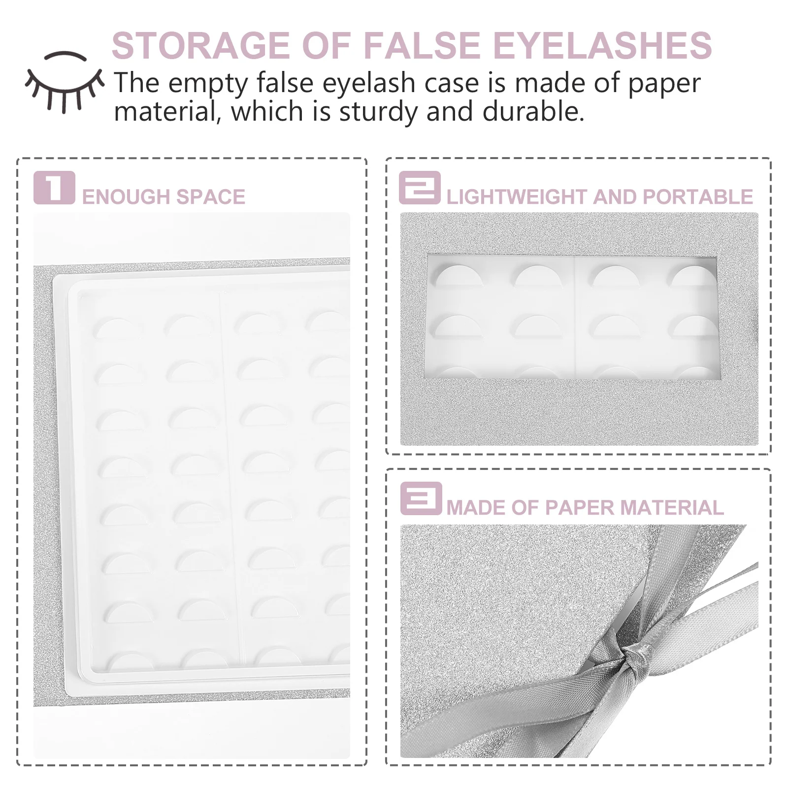 1pc Empty Lash Storage Box Eyelash Organizer Case For False Eyelashes Holder Lightweight Dustproof Protective Fake Lash Box