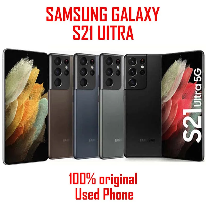 هاتف Samsung Galaxy S21 Ultra 5G G998U1 12G RAM 128GB/256GB ROM 6.8 بوصة ثماني النواة سنابدراجون 888 eSim هاتف ذكي أصلي غير مقفول S21U