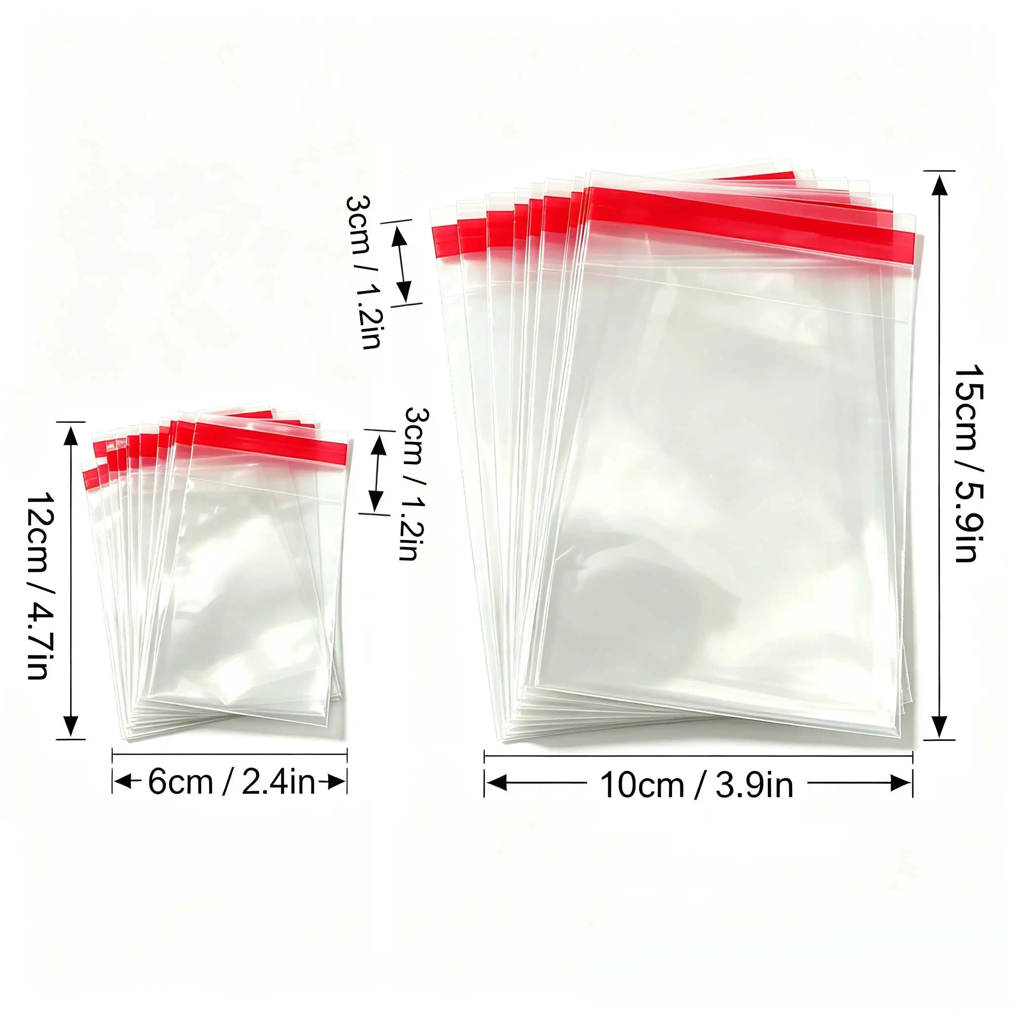 6x12/10x15cm Clear OPP Self Adhesive Plastic Pouches Transparent Packaging Bags For Jewelry Card Sample Small Goods Storage GYH