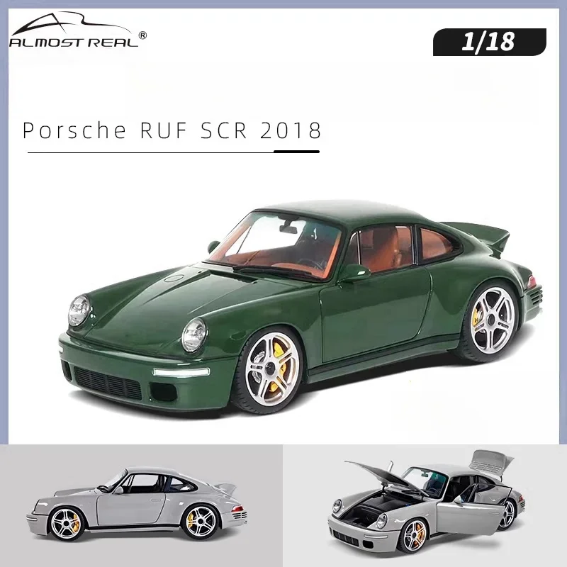 1:18 Porsche RUF SCR 2018 964 CTR Yellow Bird alloy die-cast miniature simulation model,adult decoration,boy toy,children's gift