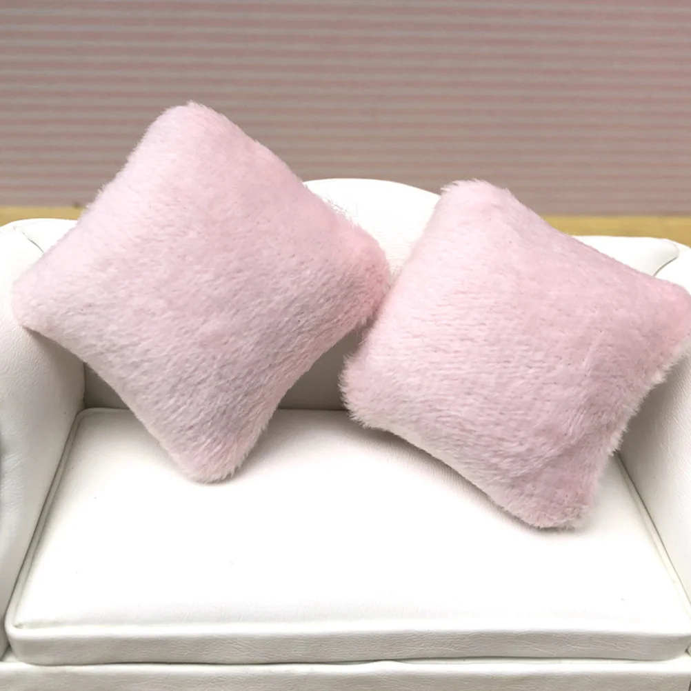 4 Pcs Dollhouse Accessories Mini Pillow Pillows Fake Couch Toy Sofa Furniture Tiny