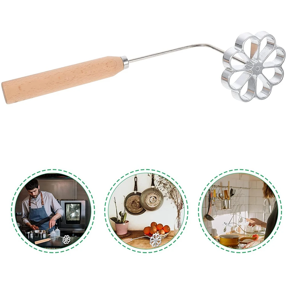 Rosette Timbale Iron Set Bunuelera with Handle Traditional Mexican Bunuelo Pastry Maker Cutter for Kitchen Gadget Flower