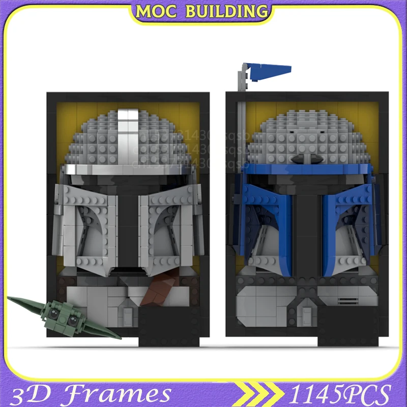 MOC Space Wars 3D Frames Model Building Blocks  Helmet Children's Toys Assembly Bricks Educational Gift