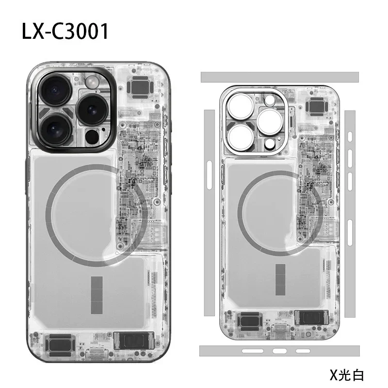 Tear Down Skin for IPhone 15 14 13 Pro Max Plus Back Screen Protector Cover Circuit Camouflage 3M Wrap Change Color Sticker Film