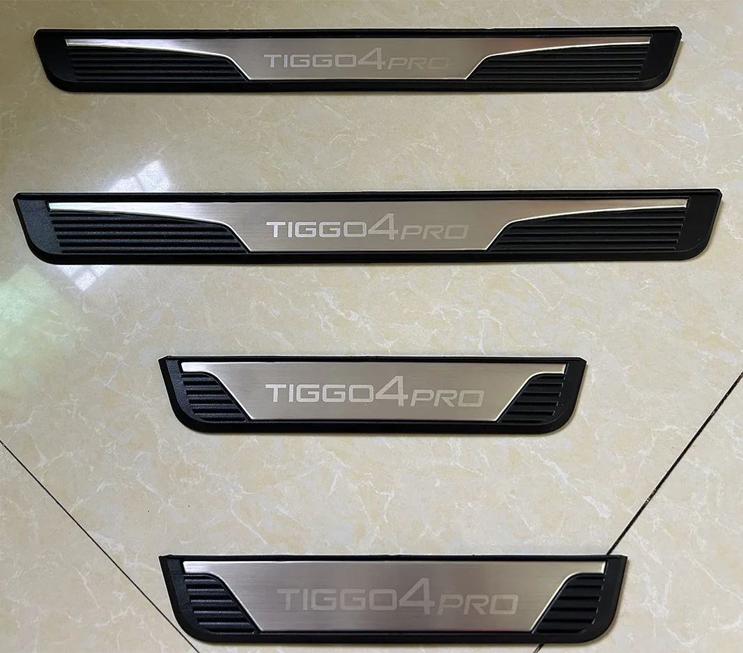 For Chery TIGGO4 PRO TIGGO 4 2023 2022 2019 Door Sill Scuff Plate Welcome Pedal Stainless Steel Pad Guard Car Styling Accessory