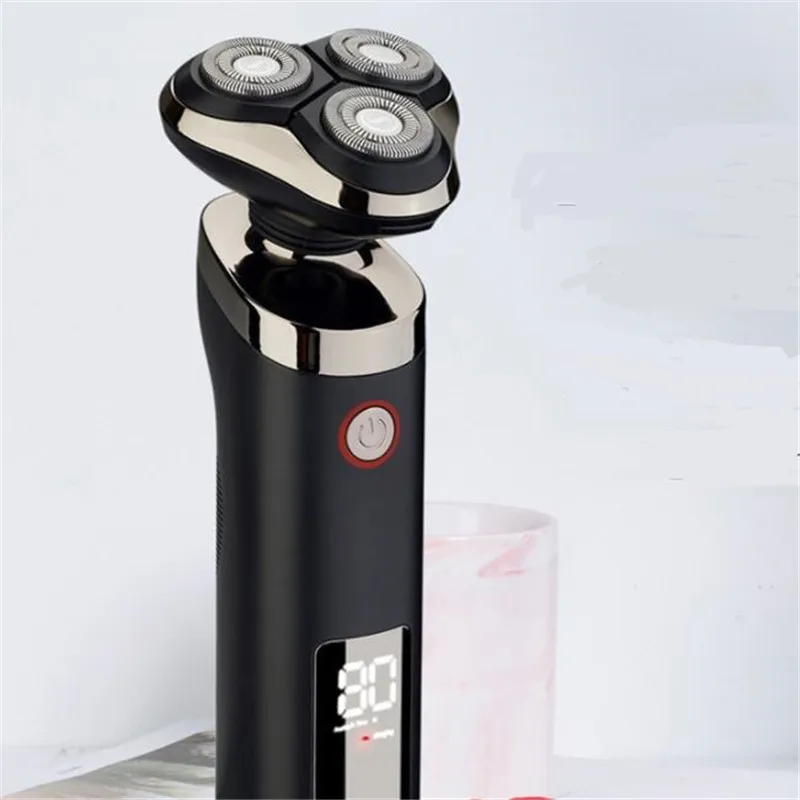 Rasoio elettrico asciutto e bagnato per uomo Rasoio per barba galleggiante 3D Macchina per rasatura chiusa Kit per toelettatura viso Baffi per naso Tagliacapelli Trimmer