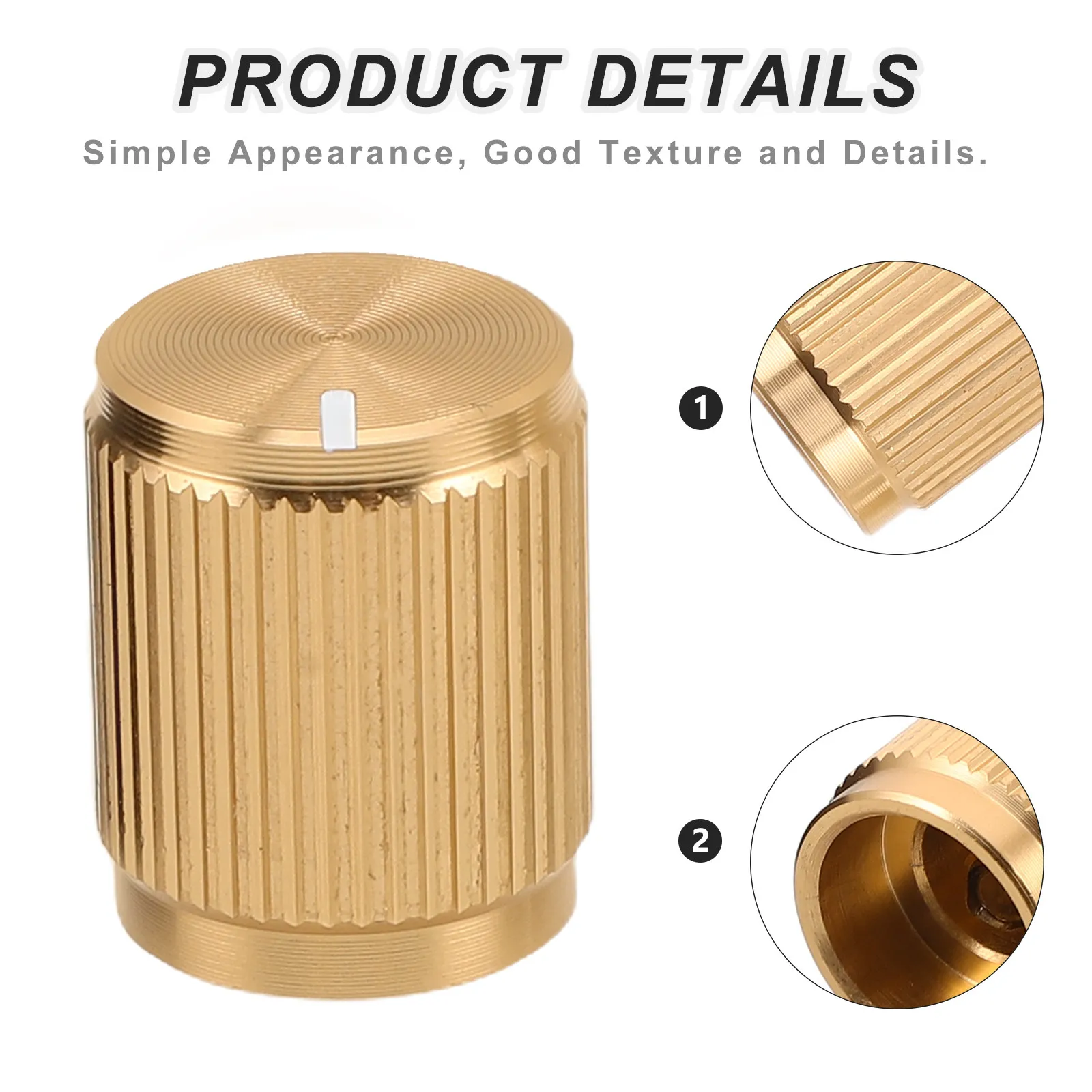 6Pcs Aluminum Potentiometer Control Knobs Guitar Volume Tone Replacement 15x15mm Rotary Knurled Shaft for Audio Mixer Amplifier
