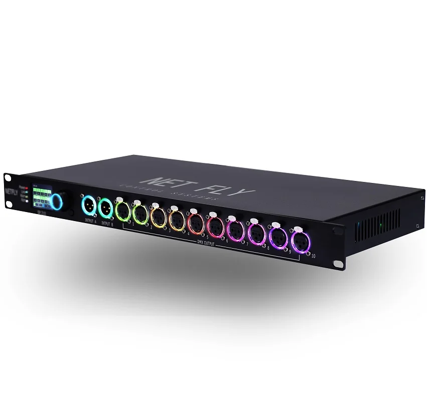 

2 Input 10 Output DMX RDM Signal Splitter Amplifier Electrically Isolated DMX Merger Stage Light Controller Signal Distributor
