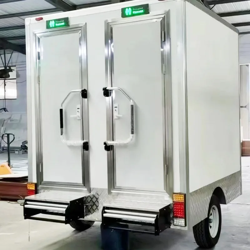Modern Eco-Friendly Portable Toilet Trailer with 2-Station Design for Outdoor Use