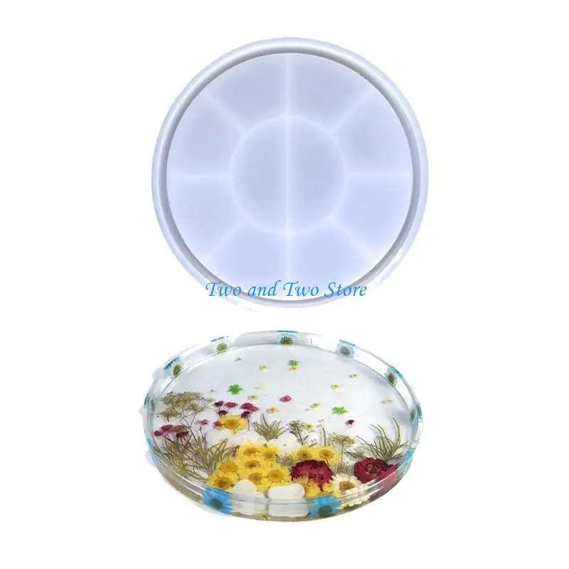 

HX6F Storage Tray Silicone Mold DIY Round Tray Mould Crystal Epoxy Resin Molds Plaster Concrete Cement Crafts Casting Mold
