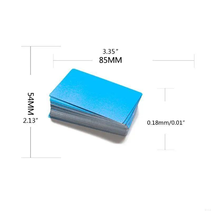 W91A 100X Business Cards Aluminum Blanks Name Card Printable 0.18mm Thick for Client