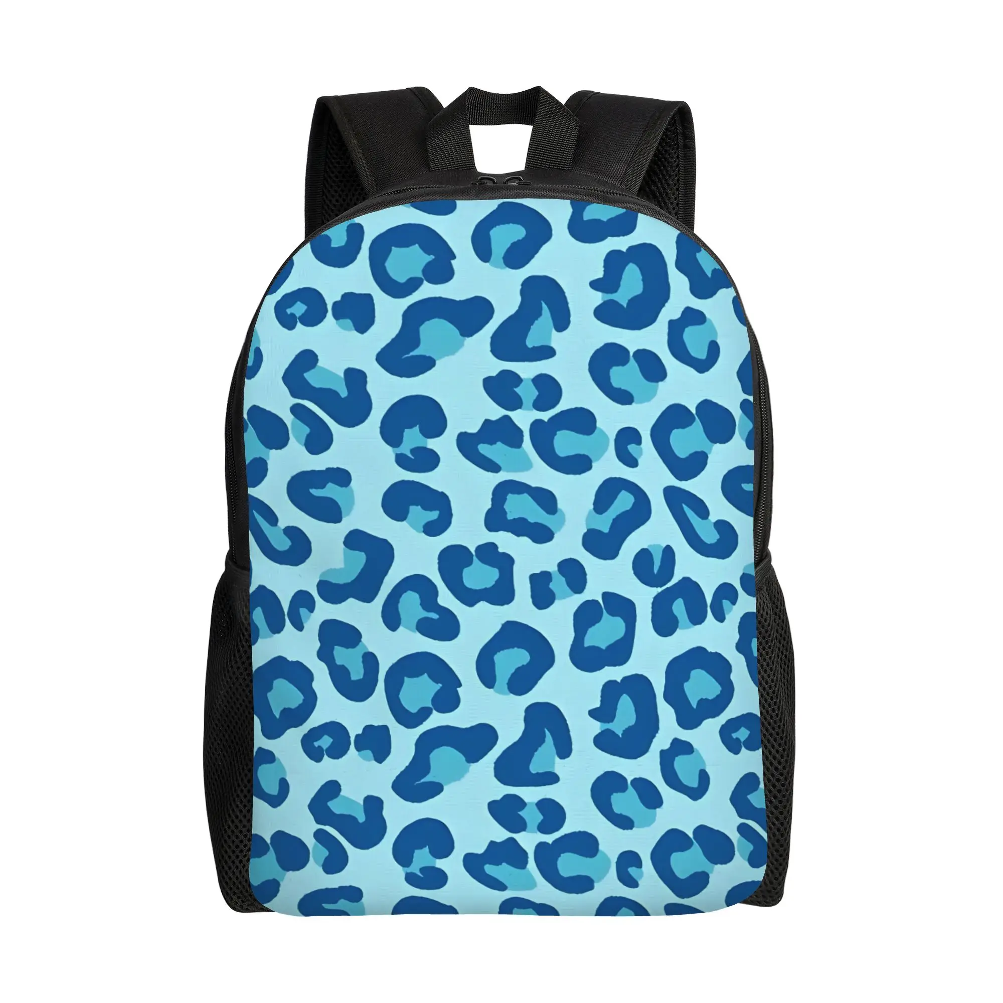 Back to school season Light Leopard Print In  Chambray To Dark Denim Blue Daypack Leopard Print Men Women Adult Handbag Backpack