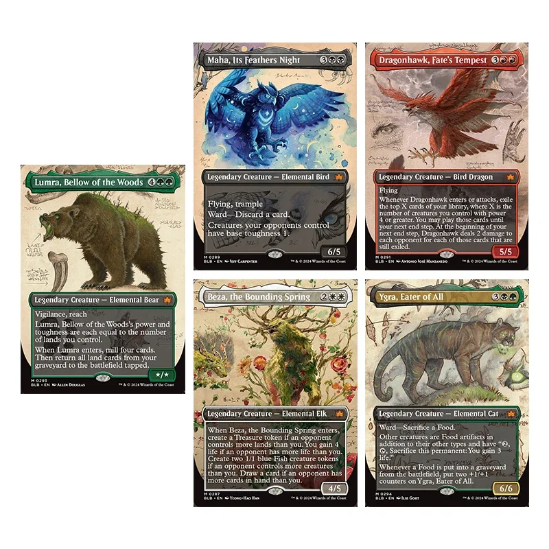 

Magic The Gatherings Storms Коллекционная карточная игра Diy Lumra,bellow of the Woods Maha,its Feathers Night Collection Card Toys Gift