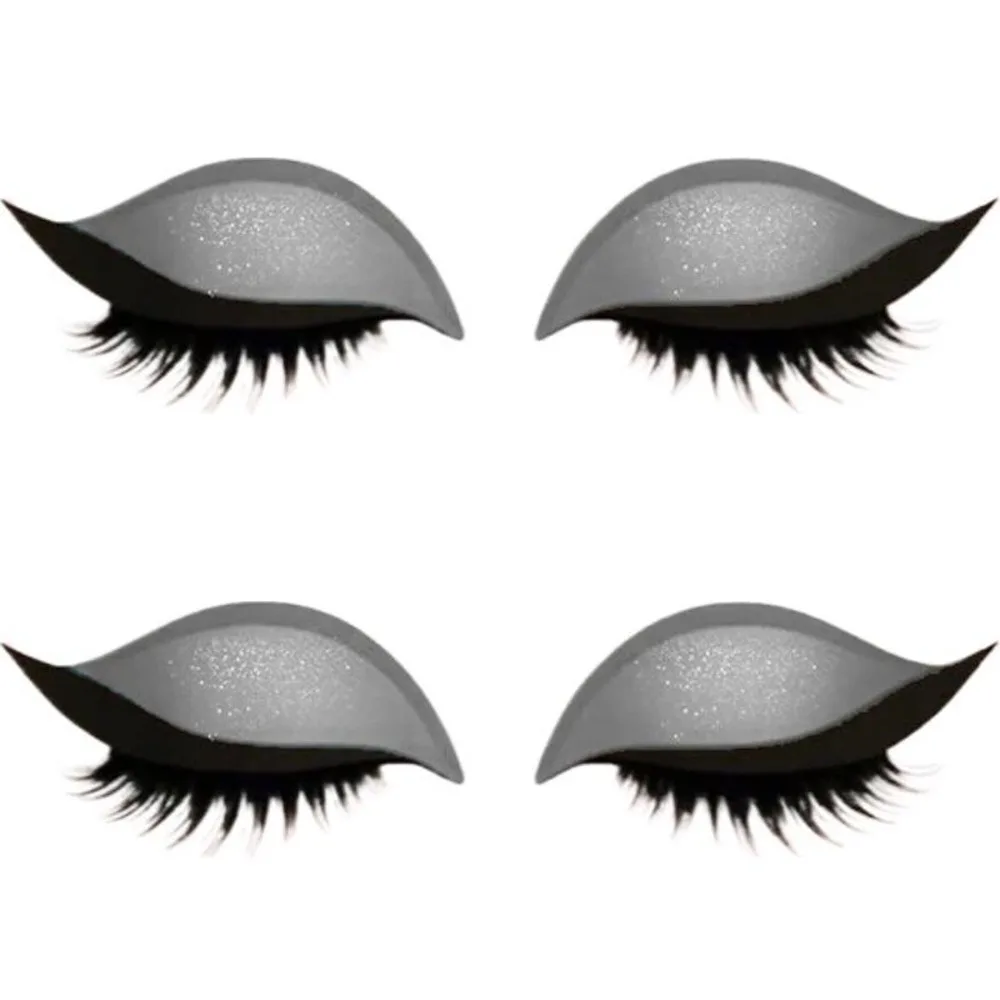 

2 Pairs Self-Adhesive Lazy Eyeshadow Eyelash Patch Quick Makeup Time-Saving Waterproof Eyeliner Sticker Creative Easy Use