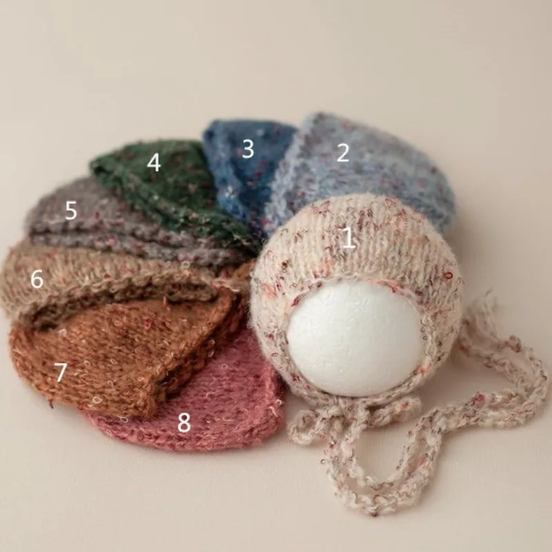 

Мягкая мохеровая детская шапка для фотосъемки, вязаная крючком реквизит для новорожденных, одежда унисекс для младенцев для фотосессии для девочек и мальчиков