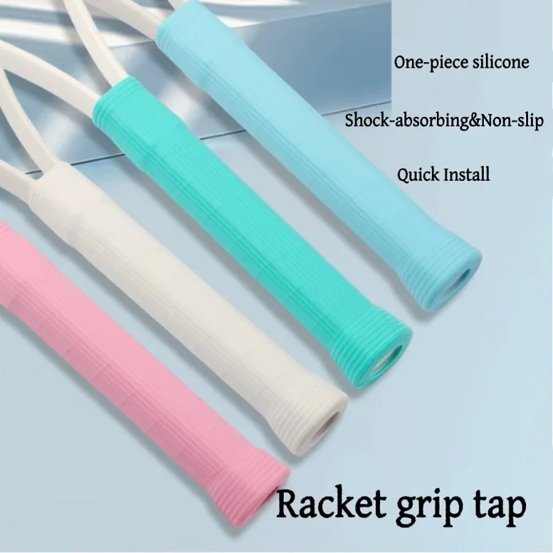 

Silicone Tennis Grip Tap & Handle Protector Cover Non-Slip Wear-Resistant Shock-Absorbing Racket Grip Sleeve