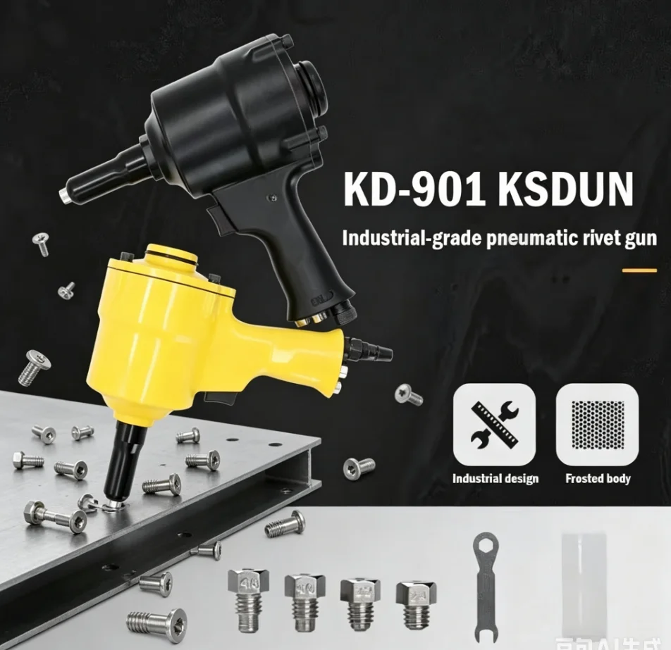 

Pneumatic Riveter Pistol Grip Rivet Gun Air Powered Riveting Tool 2.4/3.2/4.0/4.8mm